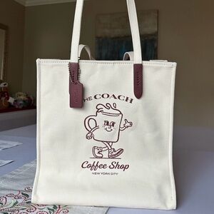 NWT coach coffee shop tote bag